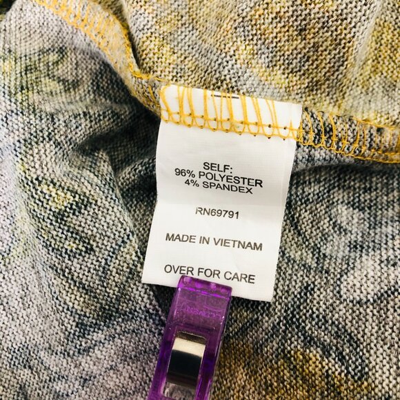 Fig & Flower Cowl Neck Patterned Tunic Top Sz 3X Multicolored Floral Wide Sleeve - Picture 9 of 10